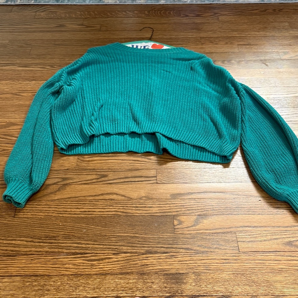 Honey Punch Turquoise Knit Top Size Small